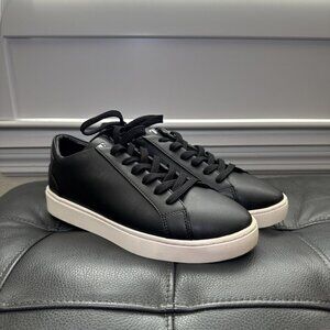 Thousand Fell Lace Up Vegan Leather Sneakers, Women's 7.5 (Black/White)